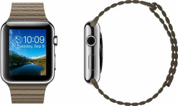 Curea iUni compatibila cu Apple Watch 1/2/3/4/5/6/7, 42mm, Leather Loop, Piele, Kaki